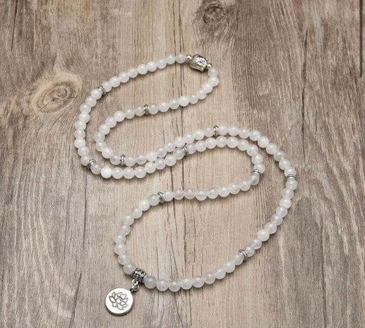 Mala Beads - White Jade