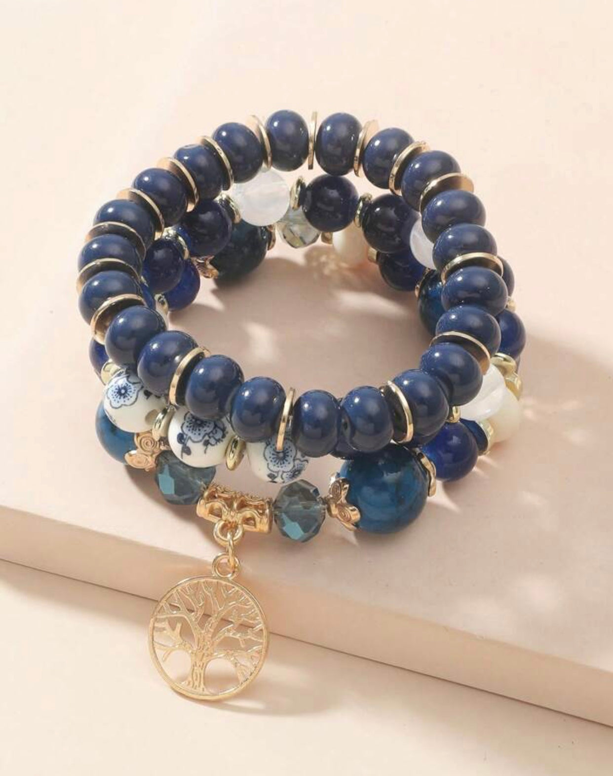 Ocean Blue 3 Layer Bracelet