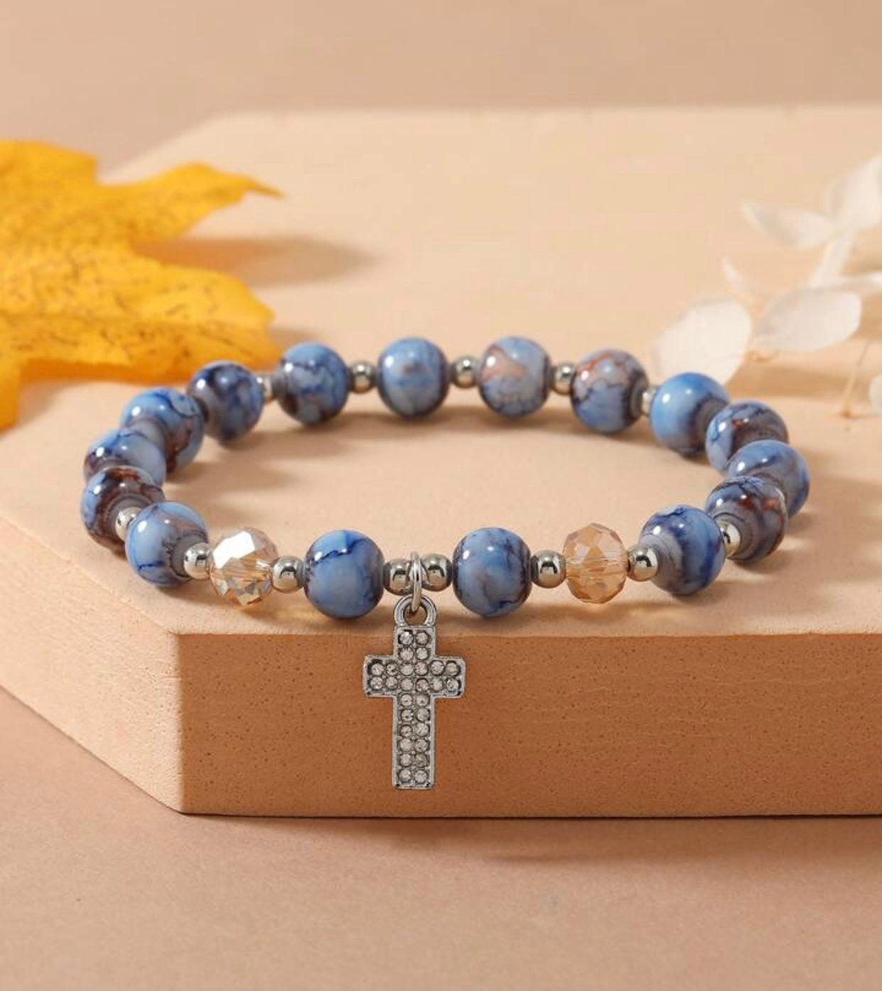 Blue Tourmaline Faith Bracelet