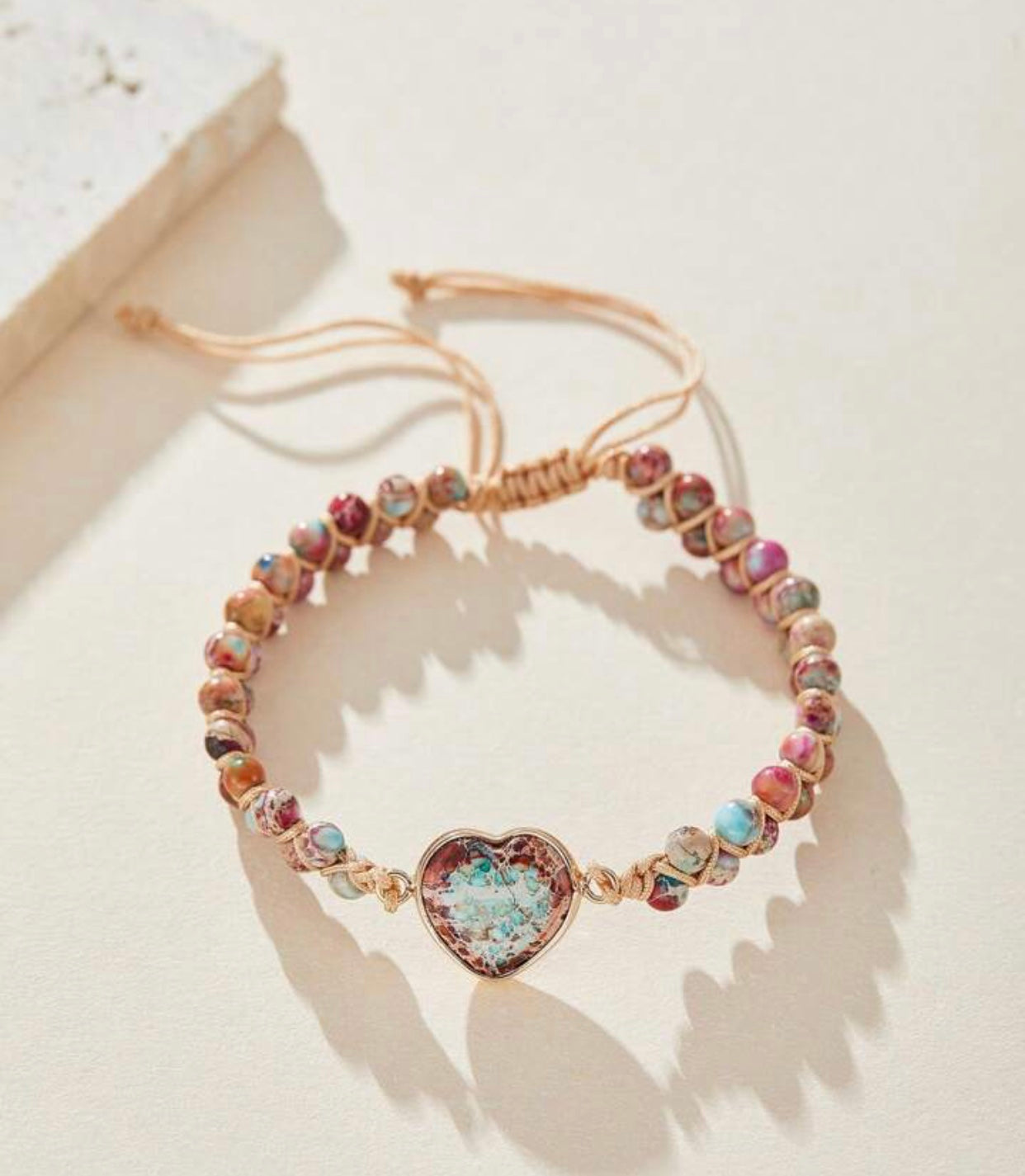 Double Beaded Heart Chakra Bracelet - Emperor Stone