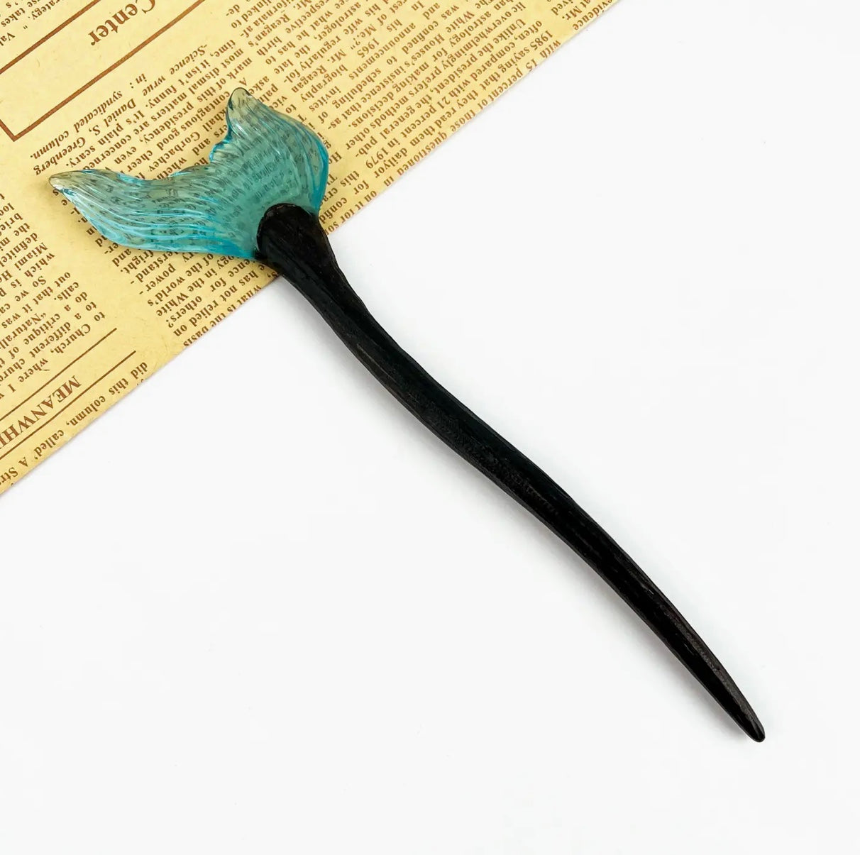 Mermaid Tail Hair Pin - Sandalwood & Resin