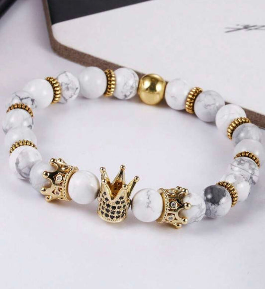 Couples Gold Crown Accent Bracelet