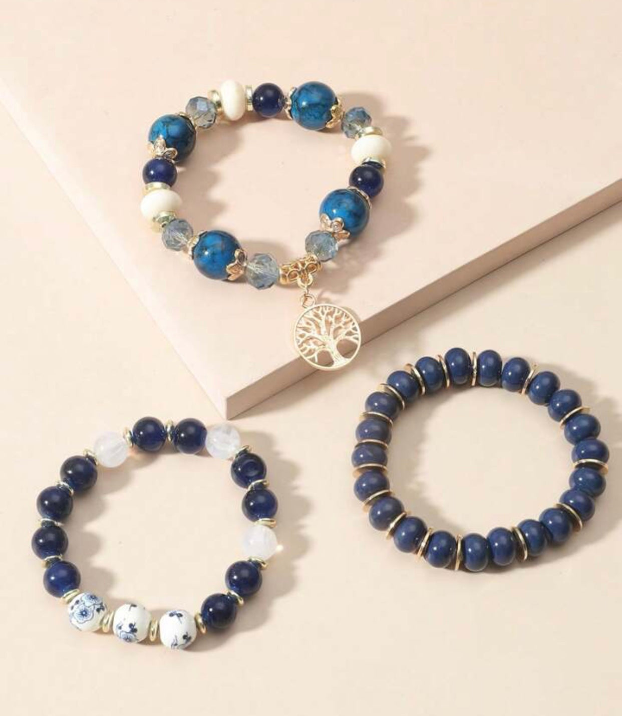 Ocean Blue 3 Layer Bracelet