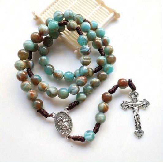 Rosary - Blue & Green Beads