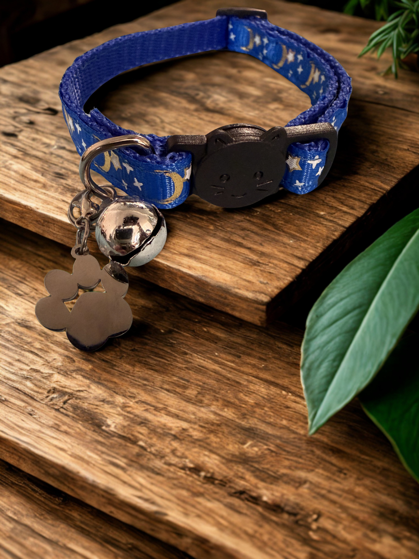 Celestial Whiskers Cat Collar | Moon & Star Collars with Charms