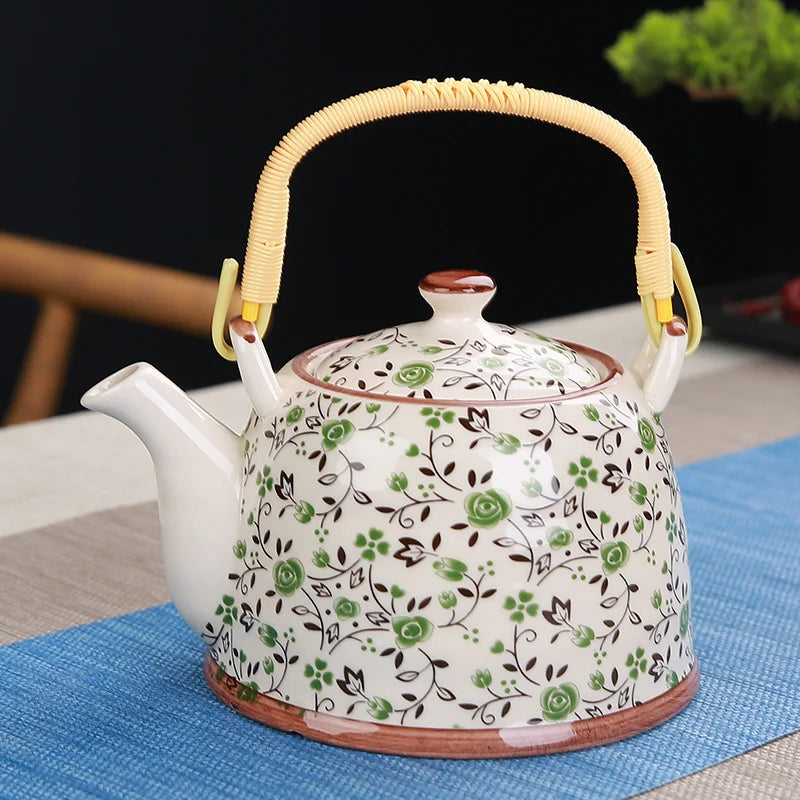 Lifestyle | Japanese Hand-Painted Ceramic Teapot 28oz | Artisan Floral & Porcelain Designs