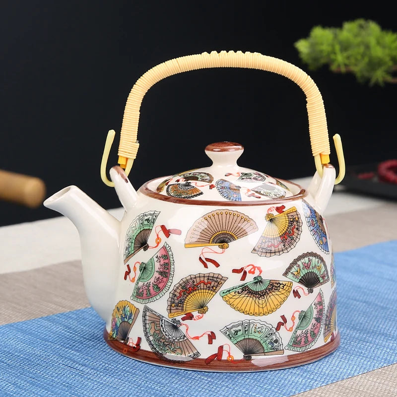 Lifestyle | Japanese Hand-Painted Ceramic Teapot 28oz | Artisan Floral & Porcelain Designs