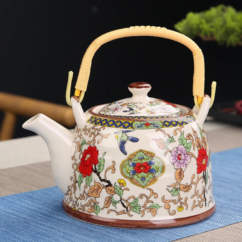 Lifestyle | Japanese Hand-Painted Ceramic Teapot 28oz | Artisan Floral & Porcelain Designs