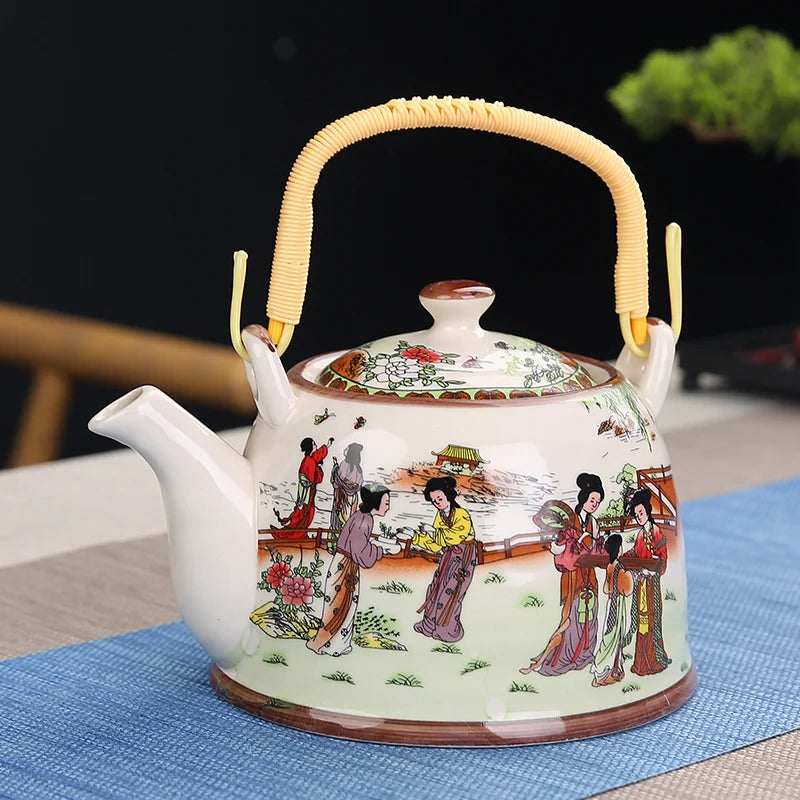 Lifestyle | Japanese Hand-Painted Ceramic Teapot 28oz | Artisan Floral & Porcelain Designs