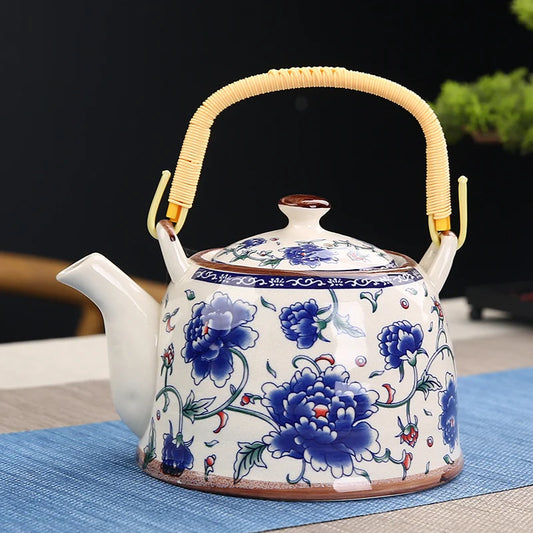 Lifestyle | Japanese Hand-Painted Ceramic Teapot 28oz | Artisan Floral & Porcelain Designs