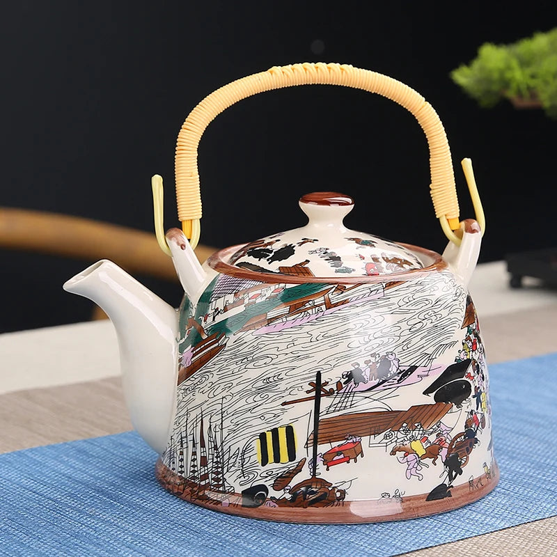 Lifestyle | Japanese Hand-Painted Ceramic Teapot 28oz | Artisan Floral & Porcelain Designs