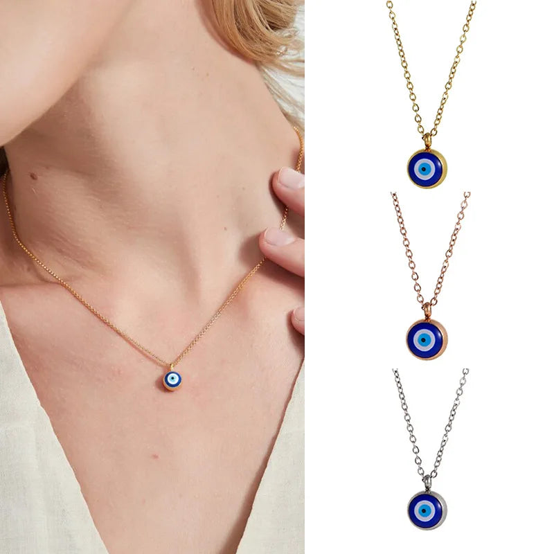 Evil Eye Gold Plated Necklace | Good Luck | Minimalist Jewelry