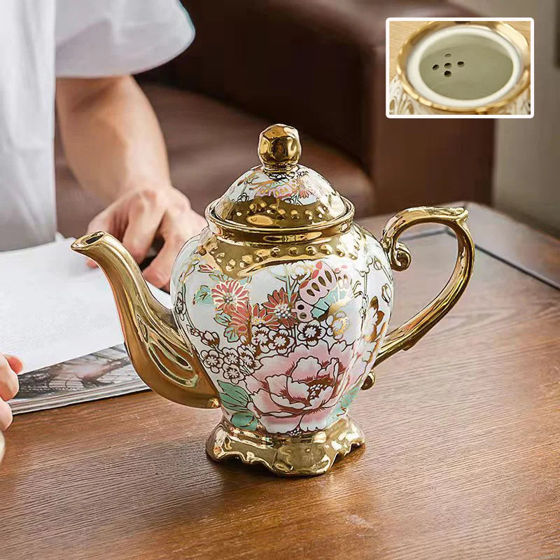 Lifestyle | Japanese Hand-Painted Ceramic Teapot 28oz | Artisan Floral & Porcelain Designs