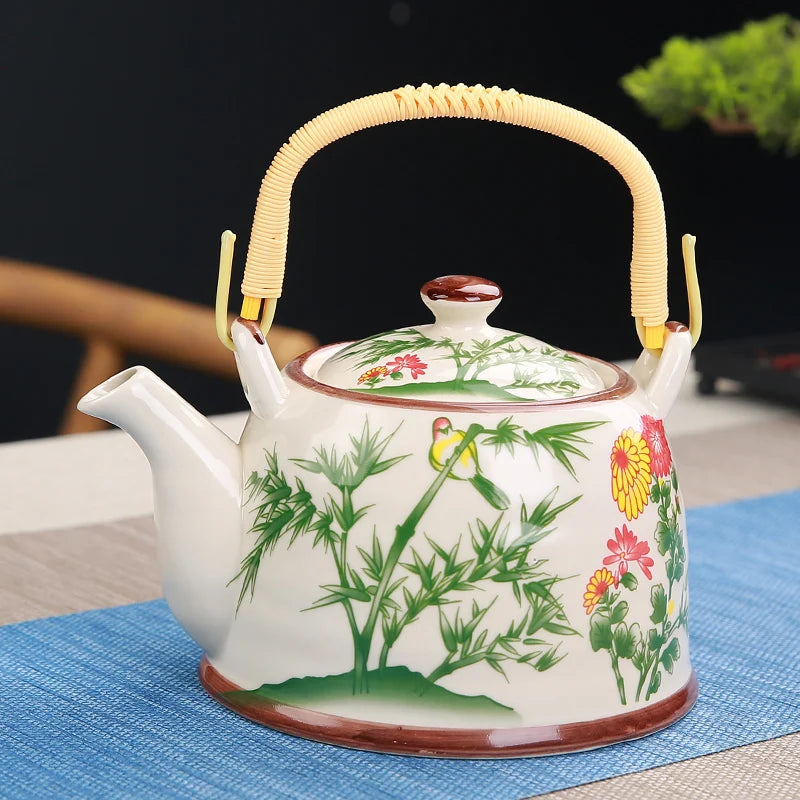 Lifestyle | Japanese Hand-Painted Ceramic Teapot 28oz | Artisan Floral & Porcelain Designs