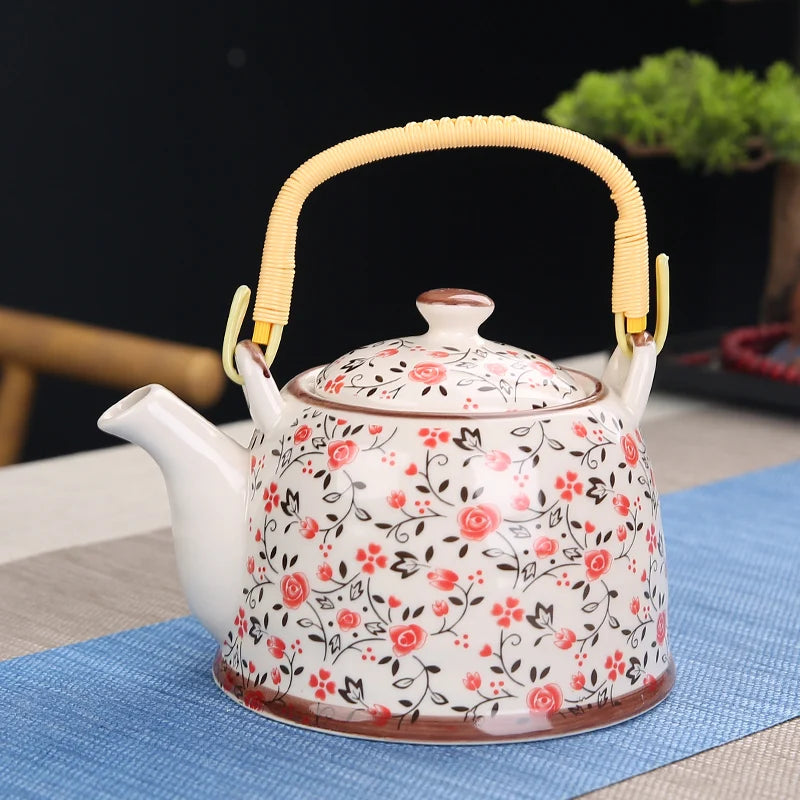 Lifestyle | Japanese Hand-Painted Ceramic Teapot 28oz | Artisan Floral & Porcelain Designs